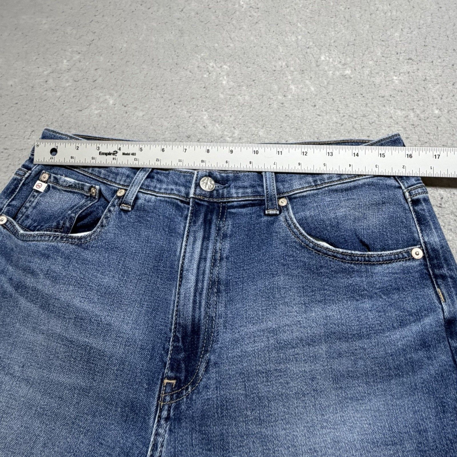 Ag Adriano Goldschmied Brinley Crop Jeans Women’s 31 Blue Mid Rise Straight — image 4 of 8